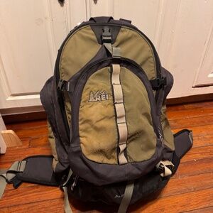 REI ALPINE backpack travel Europe backpacking hiking forest green